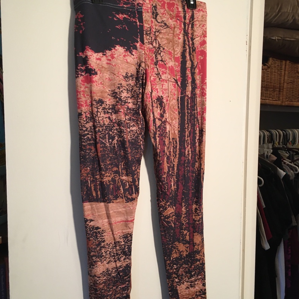 Threadless Abstract Forest Design Leggings - Picture 2 of 4